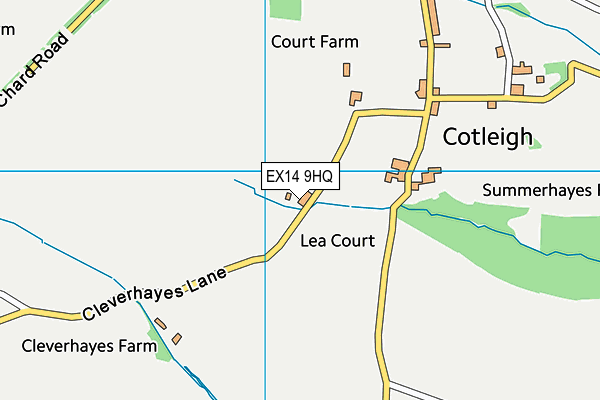 EX14 9HQ map - OS VectorMap District (Ordnance Survey) EX14 9HQ map - OS VectorMap District (Ordnance Survey)