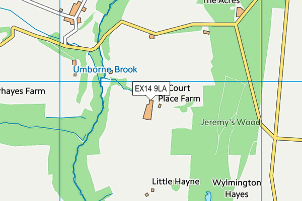 EX14 9LA map - OS VectorMap District (Ordnance Survey) EX14 9LA map - OS VectorMap District (Ordnance Survey)