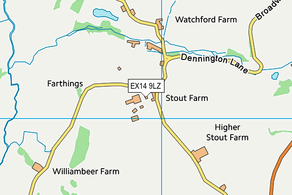 EX14 9LZ map - OS VectorMap District (Ordnance Survey) EX14 9LZ map - OS VectorMap District (Ordnance Survey)
