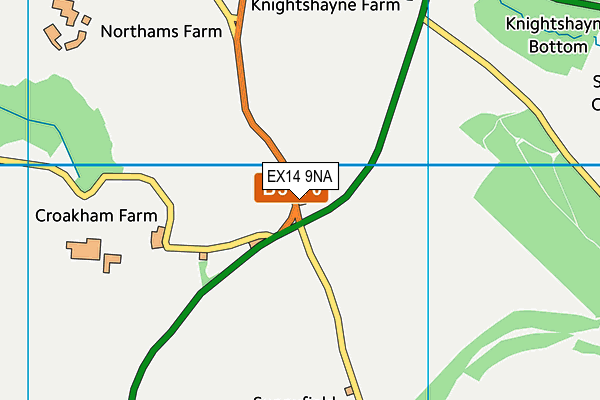 EX14 9NA map - OS VectorMap District (Ordnance Survey) EX14 9NA map - OS VectorMap District (Ordnance Survey)