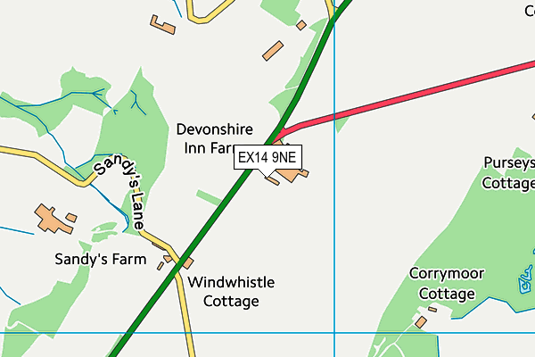 EX14 9NE map - OS VectorMap District (Ordnance Survey) EX14 9NE map - OS VectorMap District (Ordnance Survey)