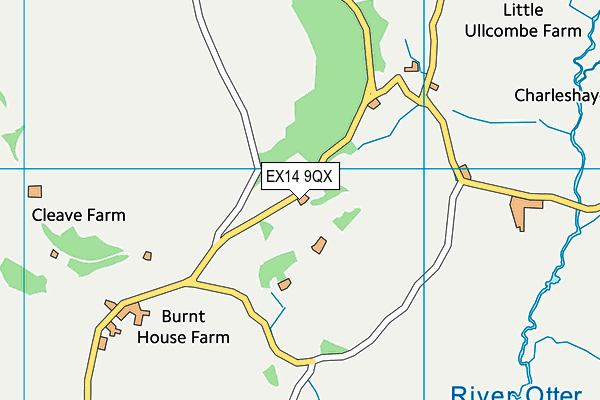 EX14 9QX map - OS VectorMap District (Ordnance Survey) EX14 9QX map - OS VectorMap District (Ordnance Survey)