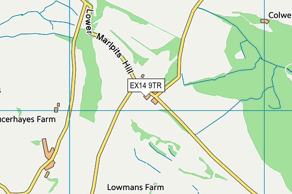 EX14 9TR map - OS VectorMap District (Ordnance Survey) EX14 9TR map - OS VectorMap District (Ordnance Survey)
