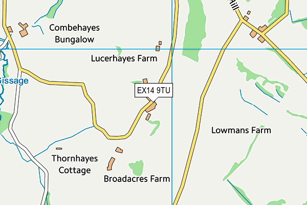 EX14 9TU map - OS VectorMap District (Ordnance Survey) EX14 9TU map - OS VectorMap District (Ordnance Survey)