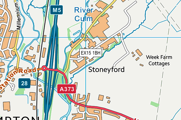 EX15 1BH map - OS VectorMap District (Ordnance Survey) EX15 1BH map - OS VectorMap District (Ordnance Survey)