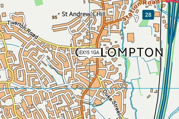 EX15 1GA map - OS VectorMap District (Ordnance Survey) EX15 1GA map - OS VectorMap District (Ordnance Survey)