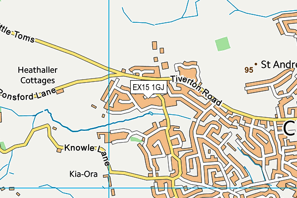 EX15 1GJ map - OS VectorMap District (Ordnance Survey) EX15 1GJ map - OS VectorMap District (Ordnance Survey)