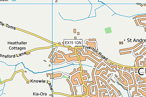 EX15 1GN map - OS VectorMap District (Ordnance Survey) EX15 1GN map - OS VectorMap District (Ordnance Survey)