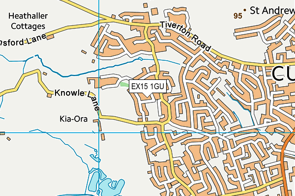 EX15 1GU map - OS VectorMap District (Ordnance Survey) EX15 1GU map - OS VectorMap District (Ordnance Survey)
