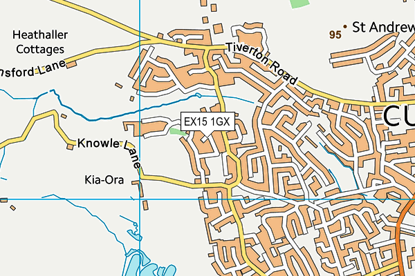 EX15 1GX map - OS VectorMap District (Ordnance Survey) EX15 1GX map - OS VectorMap District (Ordnance Survey)