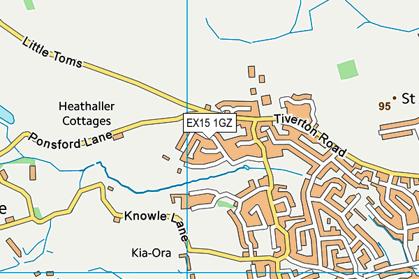 EX15 1GZ map - OS VectorMap District (Ordnance Survey) EX15 1GZ map - OS VectorMap District (Ordnance Survey)
