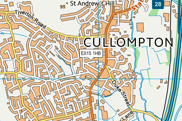 EX15 1HB map - OS VectorMap District (Ordnance Survey) EX15 1HB map - OS VectorMap District (Ordnance Survey)