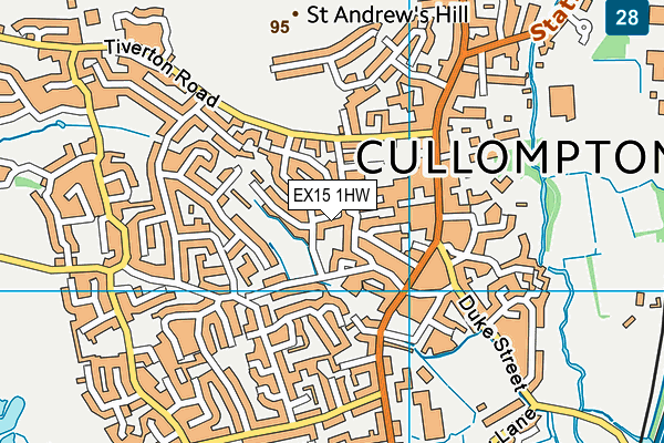 EX15 1HW map - OS VectorMap District (Ordnance Survey) EX15 1HW map - OS VectorMap District (Ordnance Survey)