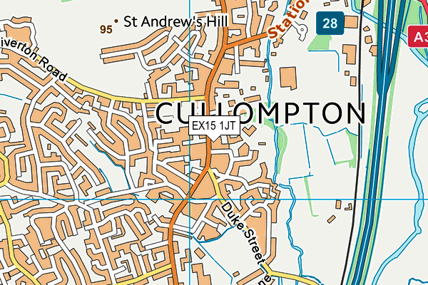 EX15 1JT map - OS VectorMap District (Ordnance Survey) EX15 1JT map - OS VectorMap District (Ordnance Survey)