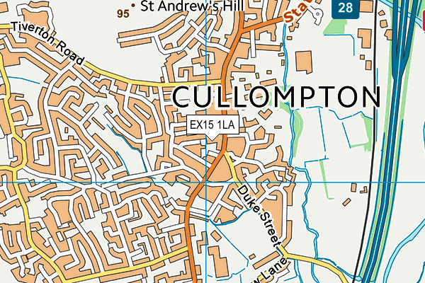 EX15 1LA map - OS VectorMap District (Ordnance Survey) EX15 1LA map - OS VectorMap District (Ordnance Survey)