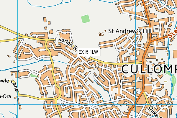 EX15 1LW map - OS VectorMap District (Ordnance Survey) EX15 1LW map - OS VectorMap District (Ordnance Survey)