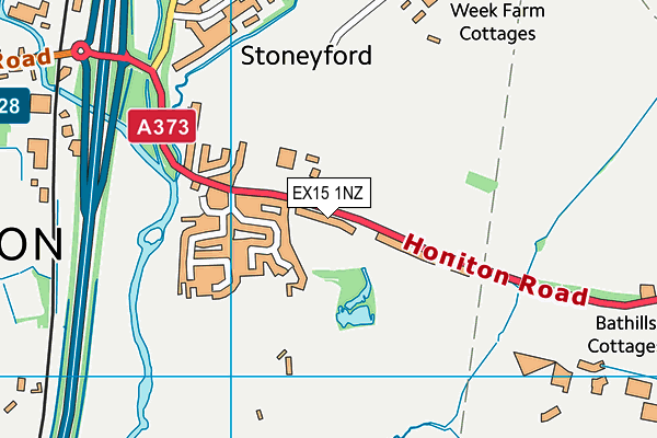 EX15 1NZ map - OS VectorMap District (Ordnance Survey) EX15 1NZ map - OS VectorMap District (Ordnance Survey)
