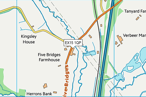 EX15 1QP map - OS VectorMap District (Ordnance Survey) EX15 1QP map - OS VectorMap District (Ordnance Survey)