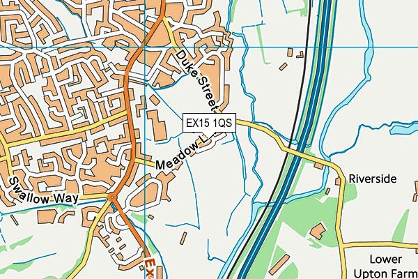 EX15 1QS map - OS VectorMap District (Ordnance Survey) EX15 1QS map - OS VectorMap District (Ordnance Survey)