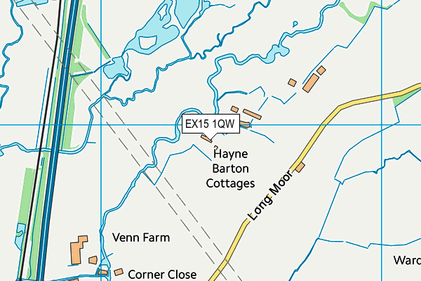 EX15 1QW map - OS VectorMap District (Ordnance Survey) EX15 1QW map - OS VectorMap District (Ordnance Survey)