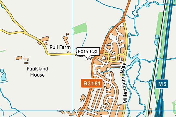 EX15 1QX map - OS VectorMap District (Ordnance Survey) EX15 1QX map - OS VectorMap District (Ordnance Survey)