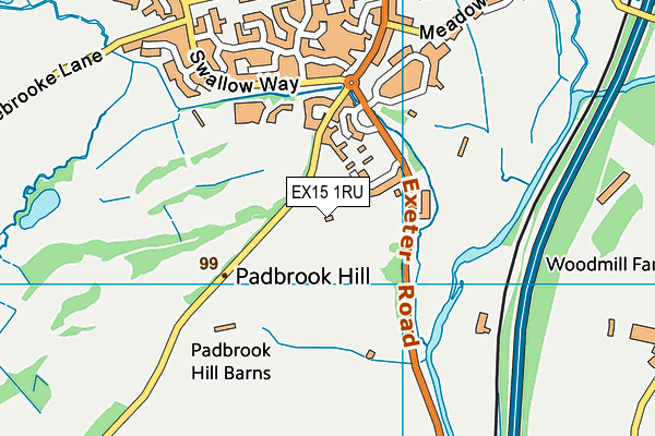 EX15 1RU map - OS VectorMap District (Ordnance Survey) EX15 1RU map - OS VectorMap District (Ordnance Survey)