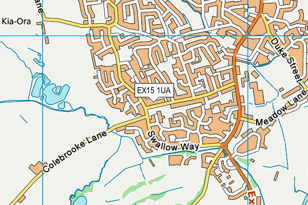 EX15 1UA map - OS VectorMap District (Ordnance Survey) EX15 1UA map - OS VectorMap District (Ordnance Survey)