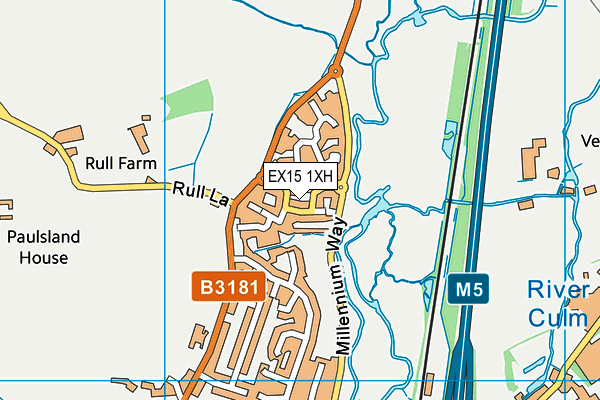 EX15 1XH map - OS VectorMap District (Ordnance Survey) EX15 1XH map - OS VectorMap District (Ordnance Survey)