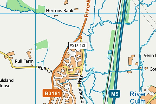 EX15 1XL map - OS VectorMap District (Ordnance Survey) EX15 1XL map - OS VectorMap District (Ordnance Survey)