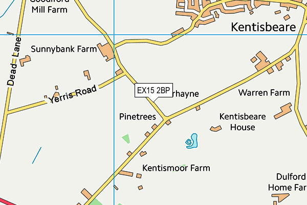 EX15 2BP map - OS VectorMap District (Ordnance Survey) EX15 2BP map - OS VectorMap District (Ordnance Survey)