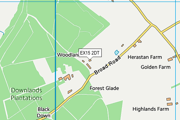 EX15 2DT map - OS VectorMap District (Ordnance Survey) EX15 2DT map - OS VectorMap District (Ordnance Survey)