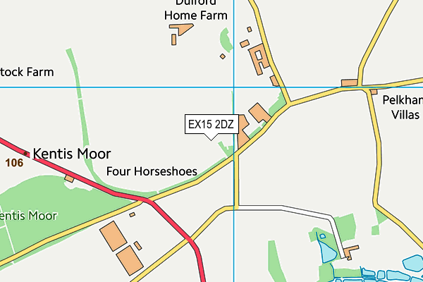 EX15 2DZ map - OS VectorMap District (Ordnance Survey) EX15 2DZ map - OS VectorMap District (Ordnance Survey)