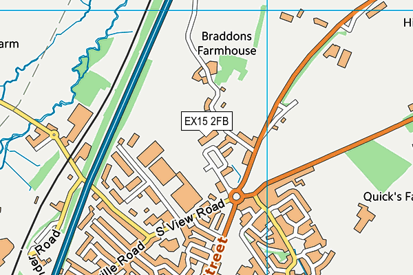 EX15 2FB map - OS VectorMap District (Ordnance Survey) EX15 2FB map - OS VectorMap District (Ordnance Survey)