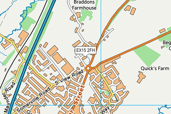 EX15 2FH map - OS VectorMap District (Ordnance Survey) EX15 2FH map - OS VectorMap District (Ordnance Survey)