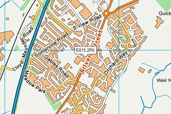 EX15 2PX map - OS VectorMap District (Ordnance Survey) EX15 2PX map - OS VectorMap District (Ordnance Survey)
