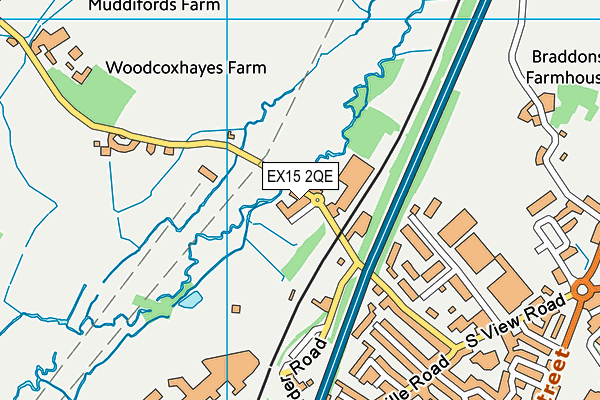 EX15 2QE map - OS VectorMap District (Ordnance Survey) EX15 2QE map - OS VectorMap District (Ordnance Survey)