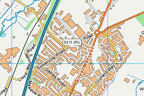 EX15 2RU map - OS VectorMap District (Ordnance Survey) EX15 2RU map - OS VectorMap District (Ordnance Survey)