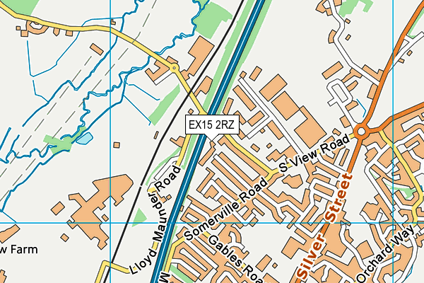 EX15 2RZ map - OS VectorMap District (Ordnance Survey) EX15 2RZ map - OS VectorMap District (Ordnance Survey)