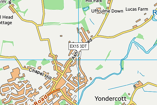 EX15 3DT map - OS VectorMap District (Ordnance Survey) EX15 3DT map - OS VectorMap District (Ordnance Survey)