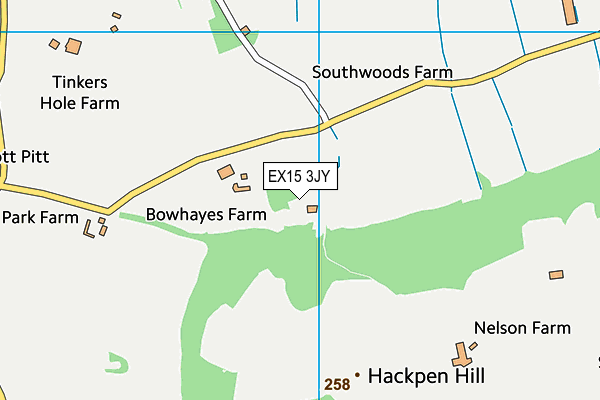 EX15 3JY map - OS VectorMap District (Ordnance Survey) EX15 3JY map - OS VectorMap District (Ordnance Survey)
