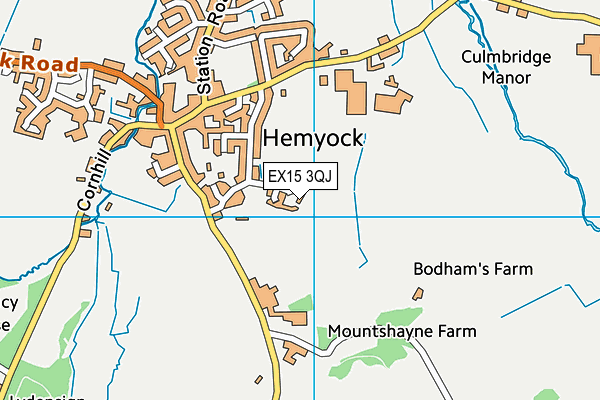 EX15 3QJ map - OS VectorMap District (Ordnance Survey) EX15 3QJ map - OS VectorMap District (Ordnance Survey)