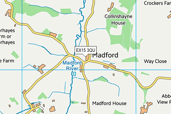 EX15 3QU map - OS VectorMap District (Ordnance Survey) EX15 3QU map - OS VectorMap District (Ordnance Survey)