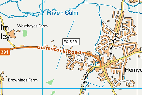 EX15 3RJ map - OS VectorMap District (Ordnance Survey)