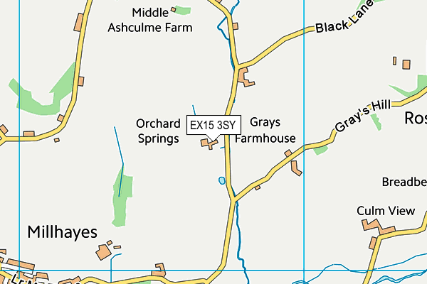 EX15 3SY map - OS VectorMap District (Ordnance Survey) EX15 3SY map - OS VectorMap District (Ordnance Survey)