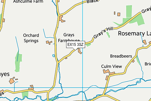 EX15 3SZ map - OS VectorMap District (Ordnance Survey)