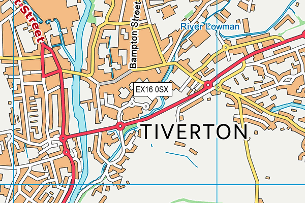 EX16 0SX map - OS VectorMap District (Ordnance Survey) EX16 0SX map - OS VectorMap District (Ordnance Survey)