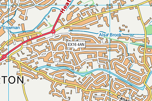 EX16 4AN map - OS VectorMap District (Ordnance Survey) EX16 4AN map - OS VectorMap District (Ordnance Survey)