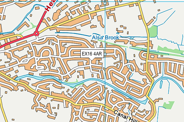 EX16 4AR map - OS VectorMap District (Ordnance Survey) EX16 4AR map - OS VectorMap District (Ordnance Survey)