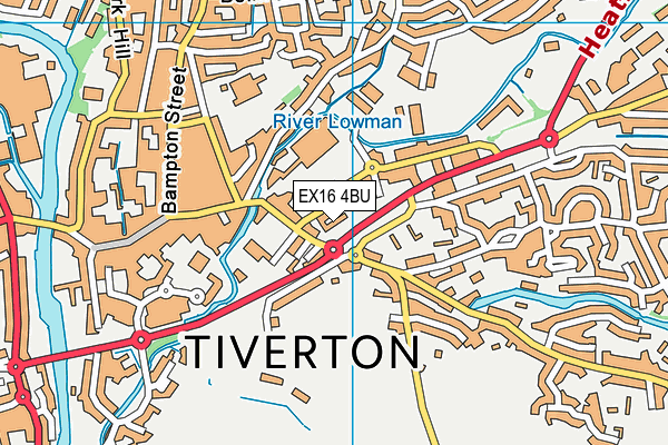 EX16 4BU map - OS VectorMap District (Ordnance Survey) EX16 4BU map - OS VectorMap District (Ordnance Survey)