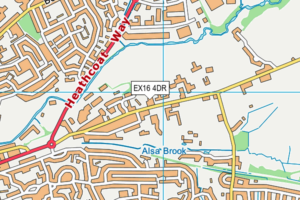 EX16 4DR map - OS VectorMap District (Ordnance Survey) EX16 4DR map - OS VectorMap District (Ordnance Survey)